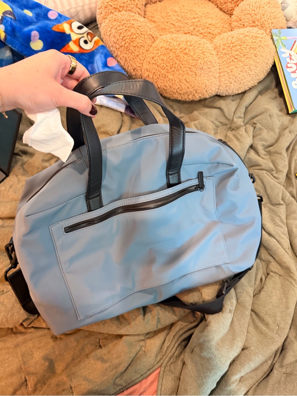 Away | Used Once | Blue Travel Weekend Bag with Black Accents Crossbody - Picture 3 of 6